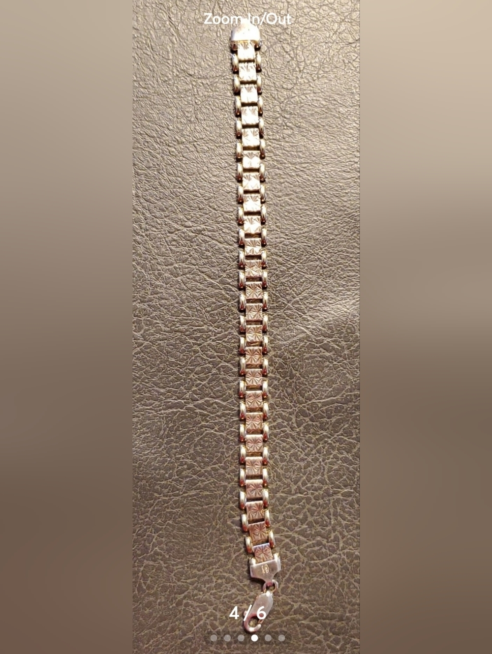 Milor Sterling Silver Diamond Cut Link Bracelet - 925 Silver Stamped - Picture 3 of 4